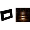 CLICLED Segnapasso led 4w luce calda rettangolo nero vetro interno faretto incasso