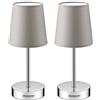 Monzana 2x Lampada da Comodino Paralume in Tessuto E14 Abatjour Luce da Lettura con Interruttore