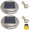 CNAFGBGG 2 pezzi di ricambio per luce solare, 30 luci solari per annaffiatoio a LED, parti superiori rotonde impermeabili di ricambio, lucine da giardino fai da te per esterni bianco caldo.