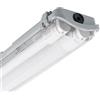 LEDKIA LIGHTING - Plafoniera Stagna Slim 150cm per 2 Tubi LED (NO inclusi) | IP65 | Interno/Esterno | Connessione Unilaterale | PC Durevole, Policarbonato