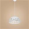 Teramo led Lampadario Moderno A Sospensione A Fasce Intrecciate BIANCO O NERO In Ferro Verniciato Opaco Attacco 1xE27 Lunghezza Filo Regolabile 100cm (LAMPADINA NON INCLUSA) (BIANCO)