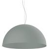 L+ Lampadario a Sospensione Moderno per Cucina e Soggiorno | Lampada Mezza Sfera Metallo 60cm E27 | Design Industriale Made in Italy (Verde Iceberg RAL 16-5808 TCX, Cavo 120cm)