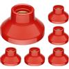 ledscom.de 6 lampade da soffitto/portalampada ELEKTRA, porcellana, rosso lucido, 1x E27 max. 300 W