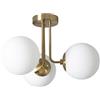 LEDKIA LIGHTING LEDKIA Lampadario Metallo e Vetro Moonlight Brass 3 punti luce Bianco | Attacco E27 | Design Moderno per Interni | IP20 | Ø41 cm, Bianco