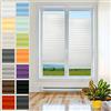 PLISART Tenda Plissettata Klemmfix Senza Fori, 100x120 cm, Bianco, Tessuto Perlato, Montaggio a Clip, Protezione Solare e Privacy, Kit di Montaggio Incluso