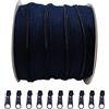 JYC CREATIVE 25 Metri di Chiusure Lampo in Nylon + 10 Cursori Liberi Tiretti in Metallo, Cerniera per Cucire, Chiusure Lampo al Metro per Cucire su Vestiti, Tessuti, Chiusuri Lampo al Metro n.3, (Blu scuro 1320)