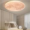 OOWOKS Plafoniera Luna a LED Design Moderno Lampada da soffitto a forma di Luna Lampada a Luna 3D Dimmerabile Applique da parete Decorativa Earth Moon Lampada da soffitto con telecomando,Moon design,30cm