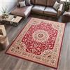 TAPISO Atlas Tappeto Salotto Moderno Pelo Corto Design Vintage Tradizionale Motivo Floreale Ornamenti tonalità Rosso Beige Oeko-Tex Soggiorno Sala Camera Ufficio 130 x 190 cm