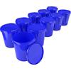FixedByU 10x Secchio con coperchio 16 l blu - per alimenti, ermetico e stabile, secchio vuoto con manico e chiusura per alimenti, chimica, vernice murale, detersivo in polvere, adesivi