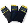 Navigare® 3 Paia di Calza Lunga Termica Da Neve Calzini in Pile da Uomo Calze Termiche Tinta Unita da Sci Calzini Abbigliamento Intimo Blu Nero e Grigio