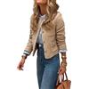Yancremio Elegante Giacca Corta da Donna in Tweed Business Casual a Maniche Lunghe - Moda Ufficio Carriera Girocollo Leggera