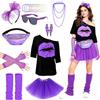 MINGJAY Costume Anni 80 Anni 90 Donna,Accessori Anni 80 Donna Set,80 Abbigliamento da Discoteca,Accessori Costume Anni '80costume,per Festa a Tema Carnevale Halloween Natale Cosplay