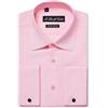 MrDoubleCollar Camicie formali a doppio polsino Slim Fit includono gemelli in metallo manica lunga, rosa, S