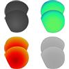 EZReplace Lenti di ricambio per occhiali da sole Oakley HSTN OO9464-52 (lenti polarizzate), adatte a montatura Oakley HSTN (nero carbonio+verde primavera+rosso fuoco+argento metallico), Carbon Black +