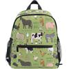 Ksajwzf Zaino per bambini con animali della fattoria, mucca, pecora, per bambini da 3 a 8 anni, animali da fattoria, mucca, pecora, asilo, Multicolore