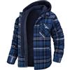 Oanviso Giacca Invernale Uomo Imbottito Giacche Lana Caldo Giubbotti a Quadri Casual Giacca da Esterno Giacca da Lavoro Cappotti Plaid Flanella Cappotto con Cappuccio C 05 XL