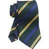 Vizakiss Cravatte classiche da uomo in tartan scozzese a righe formali da lavoro, Verde Giallo Blu, taglia unica