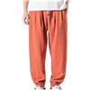 Generic Pantaloni Uomo Colori Unisex con Vita Elastica & Cordino - Taglio Largo Orlo Morbido, Comodi Pantaloni Lunghi con Tasche(Orange,Medium)