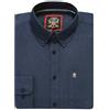 JANEO BRITISH APPAREL Nos Tibi Serviat U Janeo British Apparel - Camicia da uomo, tinta unita, vestibilità leggermente affusolata, colletto con bottoni, maniche lunghe, abbigliamento formale o casual, stile inglese, Marina Militare, L