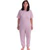 FERRUCCI COMFORT Pigiama Tutone Sanitario Sentimento Manica Corta 1 Cerniere/Zip Dietro Schiena Estivo (Rosa, M)