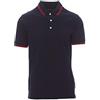 PAYPER Skipper Polo 100% Cotone Piquet con Bordini a Contrasto Manica Corta Uomo, Colore: Blu Navy/Rosso, Taglia: 4XL