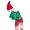 Chicco Completo Elfo di Natale Neonato 18 Mesi - 86 cm con felpina Verde e Pantalone a Righe