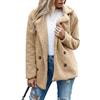 WXHNZYQ Bottoni Autunnali E Invernali, Risvolti, Cardigan in Pile Sciolto, Cappotto di Lana di Pecora da Donna, Giacche, Top