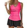 Generico Costume da Bagno Donna Curvy,Sexy Costumi Estivi Vita Alta Mare Swimsuit Contenitivo Modellante Due Pezzi con Controllo Pancia Conforto garantito Giornaliero