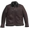 Generic Giacca da uomo in pelle di pecora con shearling - Giubbotto aviatore in vera pelle di pecora con colletto in pelliccia - Abbigliamento esterno caldo per l'inverno, Marrone, M