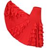 Perfeclan Gonna da Ballo Abito da Sala Flamenco Tango Costume Latino, Rosso, 60-105cm
