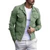 Caxndycing Giacca di jeans da uomo, estiva, stile western, classica trucker, in denim, per uomo, casual, sportiva, giacca aviatore con tasche multiple, antivento, per il tempo libero, con revers