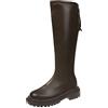 cfpqv Stivali da equitazione da donna, in pelle, sopra il ginocchio, per autunno, inverno, da donna, al ginocchio, da cowboy, da lavoro, marrone, 39 EU