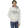 Koroshi - Felpa a maniche lunghe, con cappuccio, regolabile, con coulisse e lettere anteriori color ecru da uomo, colore: ecru, beige, XXL