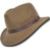 Oztrala】Cappello in feltro di lana australiano Outback Vintage Fedora Uomo Cinturino in Pelle Cowboy WH01 US - Beige - 7.25