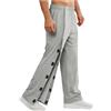 Eauptffy Pantaloni da allenamento da donna con bottoni laterali, unisex, a righe, con tasche, per yoga, basket, sport, pantaloni sportivi, XL