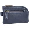 Before by Luigi Benetton Portachiavi in Vera Pelle, 2 Tasche con Cerniera, Anelli Portachiavi, 12x8x1,5 cm, Con Scatola Regalo (BLU)