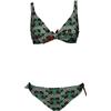 JUSTMINE Bikini Vela Double-Face Verde Coppa C Fantasia Floreale B2699C 1136 Made in Italy tg 42