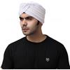BISMAADH Sikh Tradition - Turbante Pronto all'Uso, Dastar, Pagri, Berretto da Uomo, Bianco, Taglia Unica