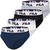 Fila Slip Fi/1/Scx4/Fu5015 Boxer Corti, Nero/Blu/Grigio/Bianco, XL Uomo