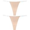Aivtalk Mutandine laterali trasparenti per le donne senza cuciture T Indietro perizoma a vita bassa invisibile bikini biancheria intima cotone multipack, Beige, Small