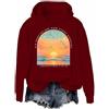 Generic His Mercies Are New Every Morning Sweatshirt Sunrise Seagull Graphic Hoodie Christian Bible Verse Tops, Claret-H, M