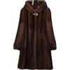 Generic Cappotto in pelliccia di visone invernale lungo nero marrone pelliccia sintetica cappotto donna con cappuccio manica lunga elegante spesso caldo soffice cappotto, Marrone, Small