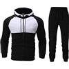 Generico Tute da Uomo Autunno e Inverno Giacca con Cappuccio Completi 2 Pezzi Felpe e Pantaloni Elegante Completini Tuta Ginnastica Cardigan Zip Maniche Lunghe Sportiva Completo Uomo Running Taglie Forti