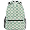 Reiacy Zainetto a scacchiera color menta e crema con grande capacità, leggero, durevole, per studenti, Multicolore, S
