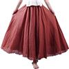 BININBOX Gonna Lunga Maxi da Donna in Stile Boho con Elastico in Vita, in Cotone e Lino, Tinta Unita (Blu Denim, 85CM)