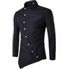 MQYXGS Camicie eleganti casual da uomo a maniche lunghe Orlo irregolare Camicie abbottonate tinta unita slim fit Camicette Top eleganti asimmetrico Manica lunga Bottoni tinta unita T-shirt da lavoro casual