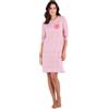Damart - Camicia da Notte in Puro Cotone Donna, Rosa Animale, M