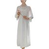 Bienwwow - Pigiama da donna in stile vittoriano, camicia da notte, in cotone, a maniche lunghe, da notte, 003 blu, L