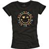 MAKAYA Maglietta da Donna Primavera Hippie Smile Scritte T-Shirt con Cuore Motivo Stampa Print Frase Positivo Taglia XL