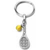 amorili Portachiavi Racchetta da Tennis in Acciaio Inox - Gadget Sportivo per Appassionati di Tennis - Accessorio Elegante e Resistente - Idea Regalo Originale